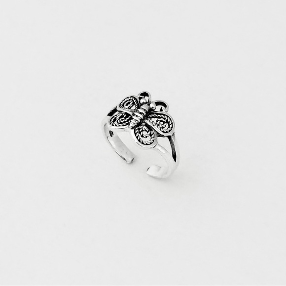 Sterling Silver Butterfly Toe Ring, Bug Rings, Insect Bugs, Butterflies, Wings - Picture 12 of 14